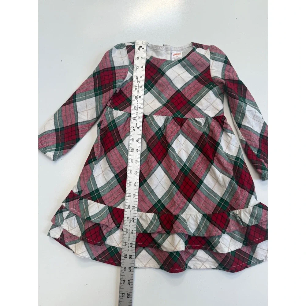Gymboree Girls Red Green Plaid Holiday Ruffle Dress Long Sleeve Christmas 2T